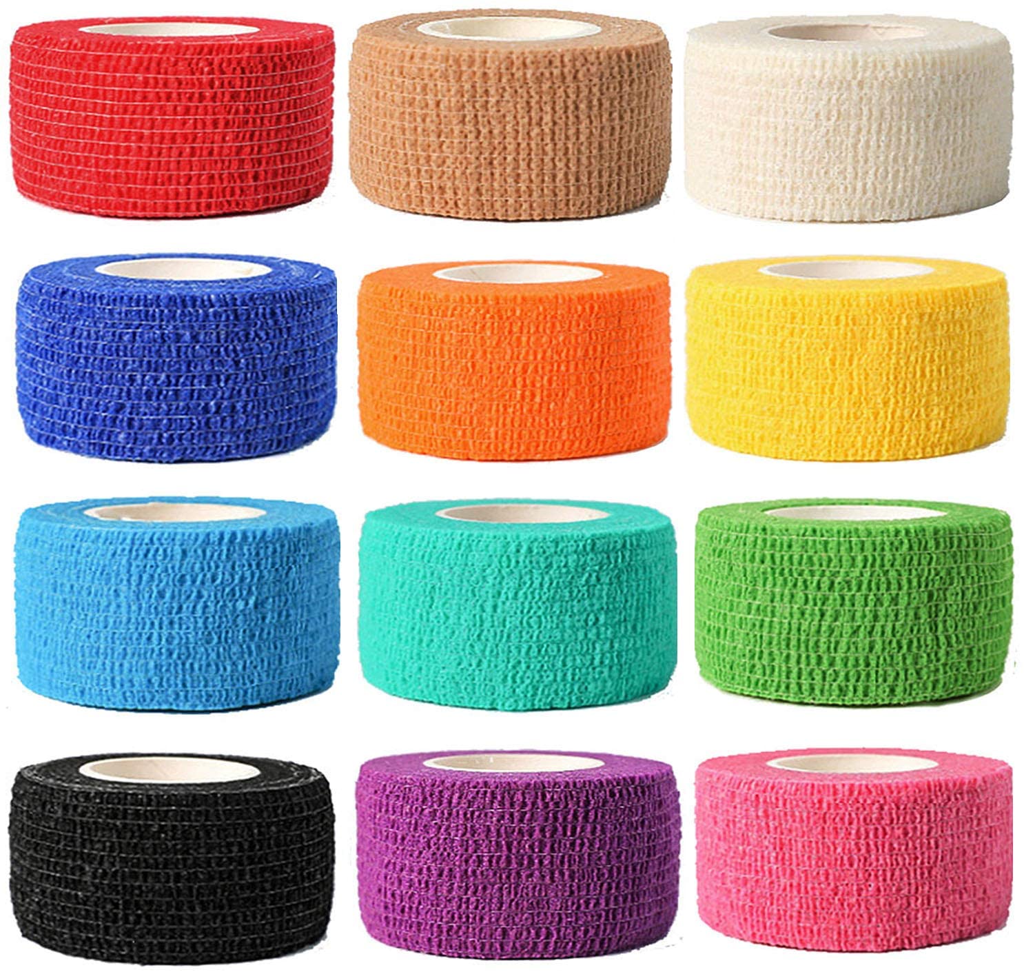 1” x 5 Yards | Self Adhesive Bandage Wrap, Kua-foo Athletic Elastic Cohesive Bandage for Sports Injury,Strain,Knee & Wrist